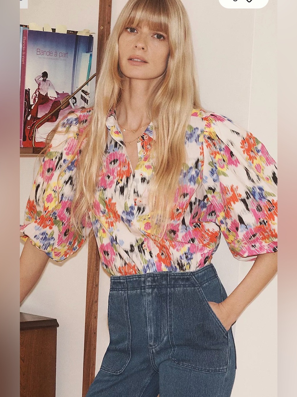 Anthropologie Maeve Rachael Floral Buttondown Blouse, Size M